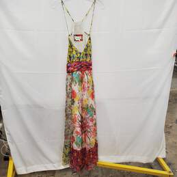 NWT Anthropologie WM's Sheer Floral Multi Color Maxi Dress Size 10