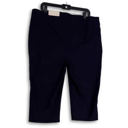 NWT Womens Blue Flat Front Pockets Slim Leg Cropped Pants Size S (U.S. 16) alternative image