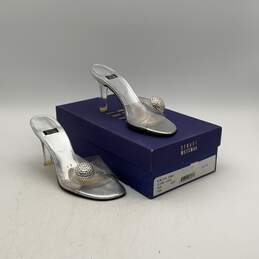 NIB Stuart Weitzman Womens Ceylon Silver Clear Vinyl Slip-On Pump Heels Size 6B