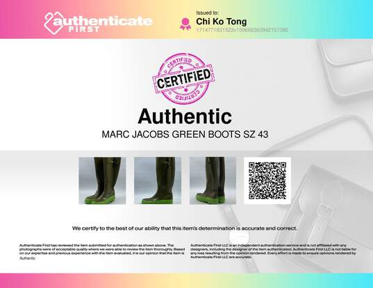 Marc Jacobs Green Rain Boot Boot Men 10 image number 8