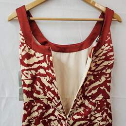 Donna Ricco Sleeveless Midi Dress Red & Tan Women's 6 Petite NWT alternative image