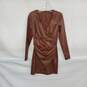 Zara Brown Faux Wrap Long Sleeve Mini Dress WM Size S NWOT image number 1