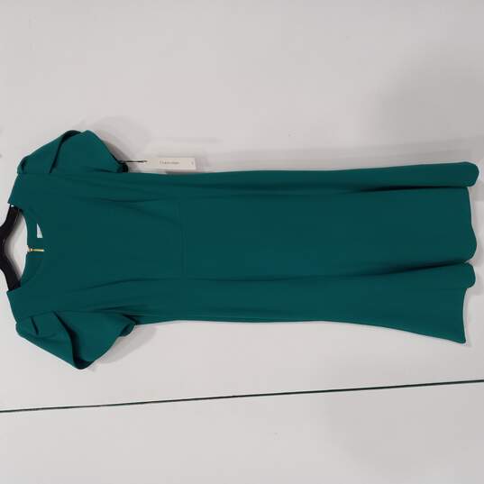 Calvin Klein Teal Fit & Flare Dress Women's Size 8 NWT image number 1