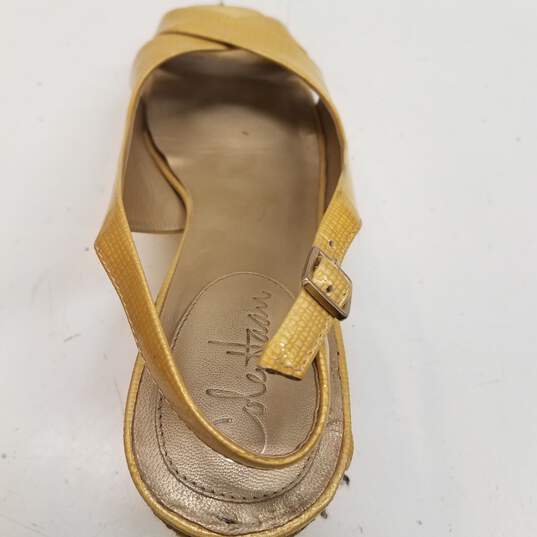 Cole Haan Gold Patent Leather Espadrille Sandal Wedge Shoes Size 9.5 B image number 8