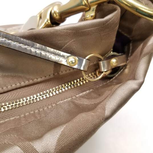 Coach Gold Monogram Leather Strap Brown Shoulder Bag