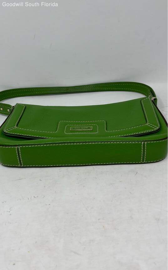 Kate Spade New York Womens Green Leather Inner Pocket Shoulder Handbag image number 3