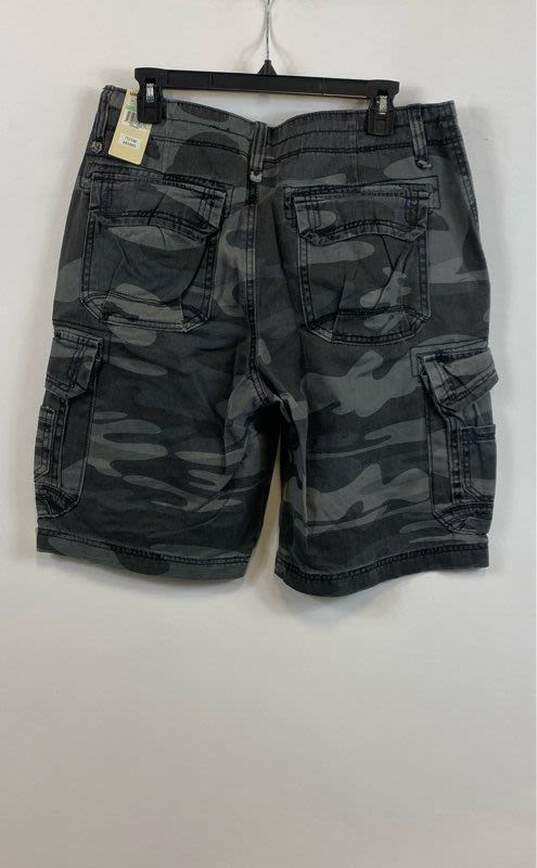 Unionbay Mens Gray Black Camouflage Pockets Flat Front Cargo Shorts Size 34 image number 2