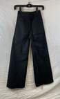 Zara Womens Black Pockets High-Rise Dark Wash Raw Hem Wide-Leg Jeans Size 0 image number 2