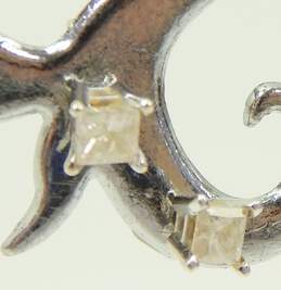 14K White Gold 0.36 CTTW Princess Cut Diamond Stud Earrings 0.6g