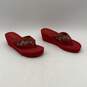 Coach Womens Red Open Toe Wedge High Heel Slip On Thong Sandals Size 6 image number 3