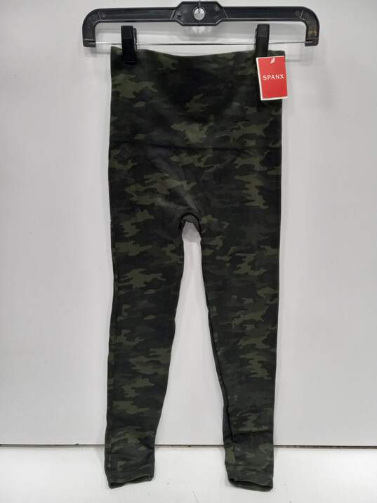 Spanx Women's Green Camo Look at Me Now Leggings Size S with Tags image number 1