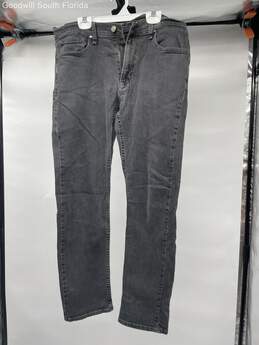Michael Kors Mens Black Denim Dark Wash Stretch Straight Leg Jeans Size 32/30