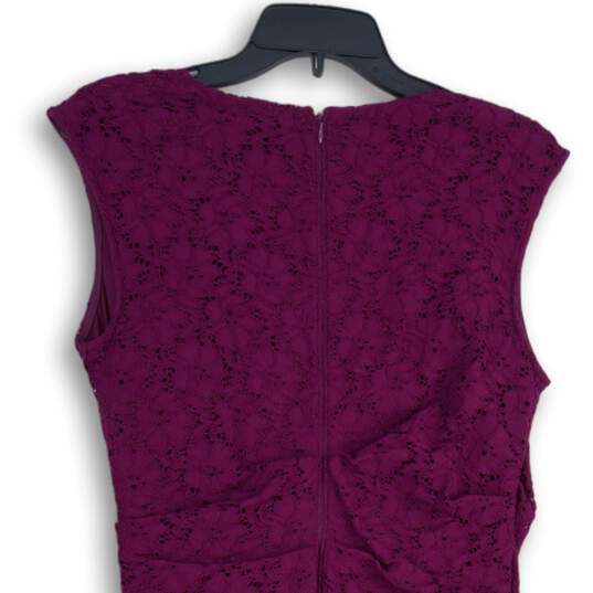 NWT Adrianna Papell Womens Purple Surplice Neck Sleeveless Bodycon Dress Size 8 image number 4