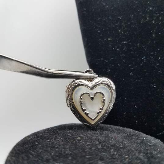 Sterling Silver 14" -17 1/2" Necklace Locket Heart Pendant Bundle 5pcs 14.0g image number 4