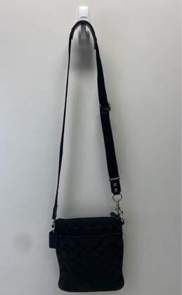 COACH Black Signature Stripe Canvas Crossbody Bag alternative image