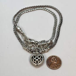 Designer Brighton Womens Silver Lobster Clasp Heart Pendant Chain Necklace