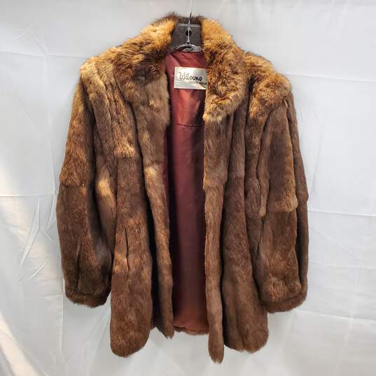 Vintage Wilsons Suede & Leather Rabbit Fur Coat Size M image number 1