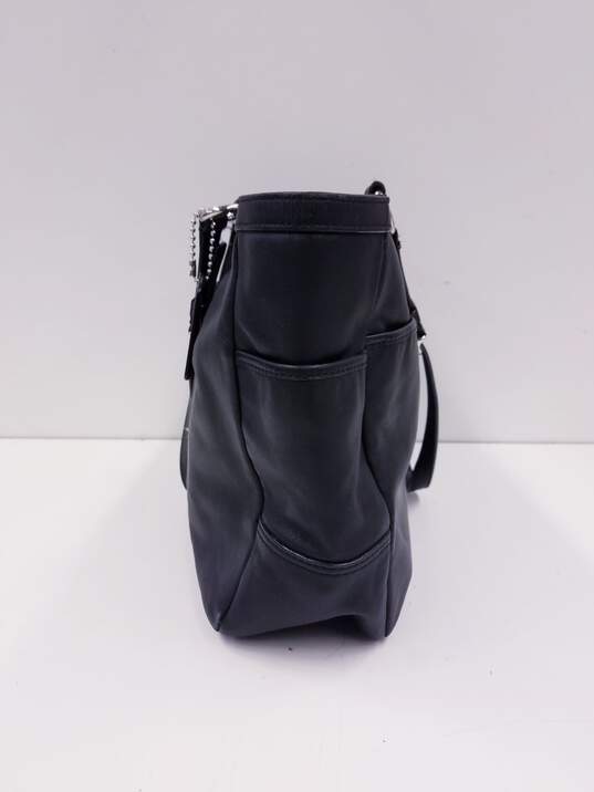 COACH F17722 Gallery East West Black Leather Medium Tote Bag Handbag image number 4