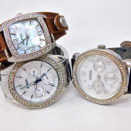 Fossil JR-8873 ES-2860 & ES-2969 Rhinestone Bezel Women's Watches 186.5g