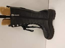SCHUTZ Molly Black Leather Mid Lace Zip Combat Boots Shoes Women's Size 6.5 alternative image