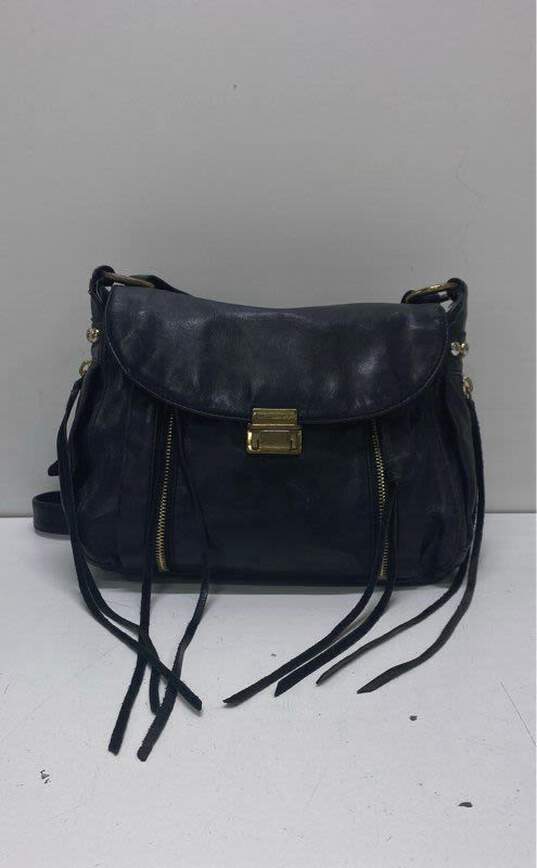 Rebecca Minkoff Leather Double Zip Shoulder Bag Black image number 1