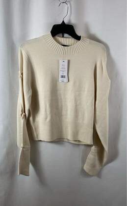 NWT French Connection Womens Cream Baby Soft Pearl Sleeve Jumper Sweater Size S