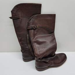 Frye brown leather riding boots women's 7.5 extended calf