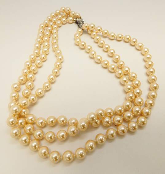 The Franklin Mint Jackie's Pearls Faux Pearl Multi Strand Necklace 122.6g image number 6