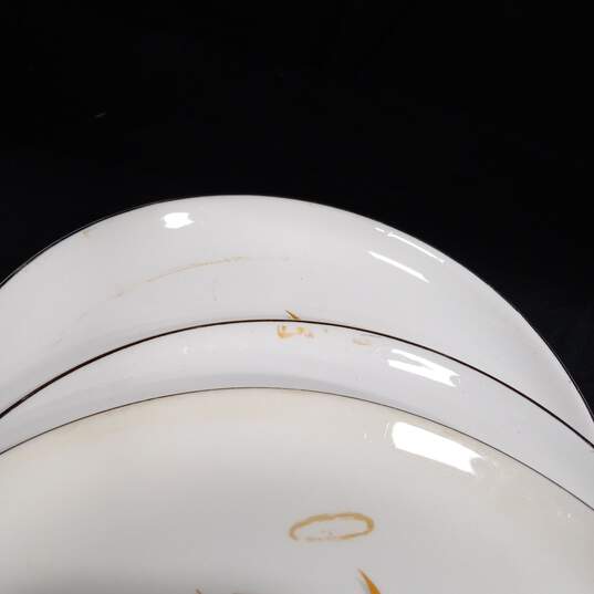 Bundle of 13 Homer Laughlin Golden Wheat White Ceramic Plates w/Gold Tone Trim image number 6