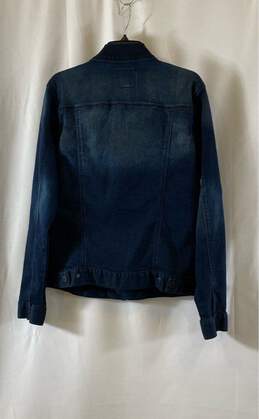 Guess Womens Blue Long Sleeve Collared Pockets Denim Trucker Jacket Size Medium alternative image