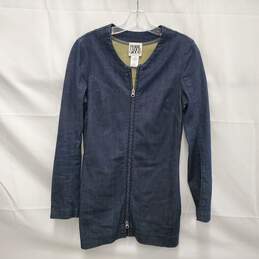 Prairie Underground WM's Organic Cotton Blue Denim Full Zip Sheath Dress Size S