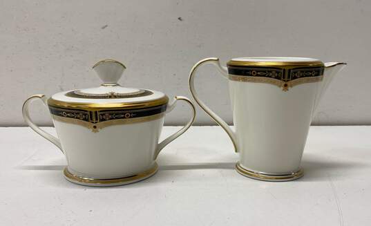 Noritake Cream & Sugar with Lid Tableware Gold Sable 2pc Set Bone China image number 3