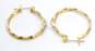 14K Two Tone Gold Diamond Accent Twisted Hoop Earrings 1.9g image number 4