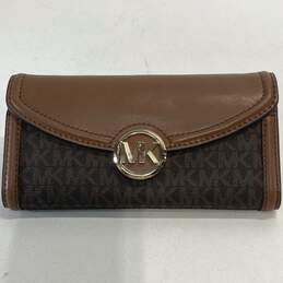 Michael Kors Signature Fulton Long Wallet Brown