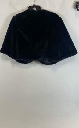 Haani Womens Black Faux Fur Jeweled Neckline Cropped Cape Size Large alternative image