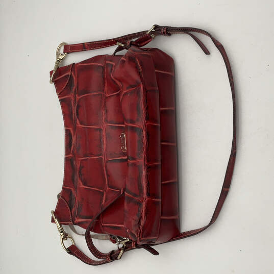 Leather Crossbody Bag with Check Print and Adjustable Strap