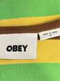 Obey Womens Multicolor Striped Hanna Baby Henley Cropped T-Shirt Size Small image number 3