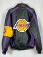 Vintage NBA G3 Los Angeles Lakers Black Leather Jacket - Size Large image number 2