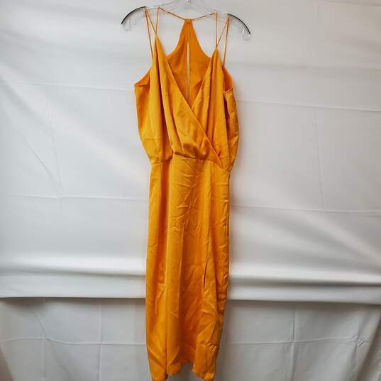 ASOS Design Mustard Orange Midi Dress with Split Women's Size 6 image number 1