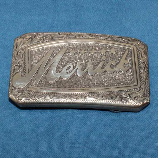 Edward H. Bohlin Sterling Silver Merrick Belt Buckle - 86.2g image number 1