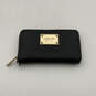 Womens Black Leather Card Holder Inner Divider Classic Zip Around Wallet image number 1