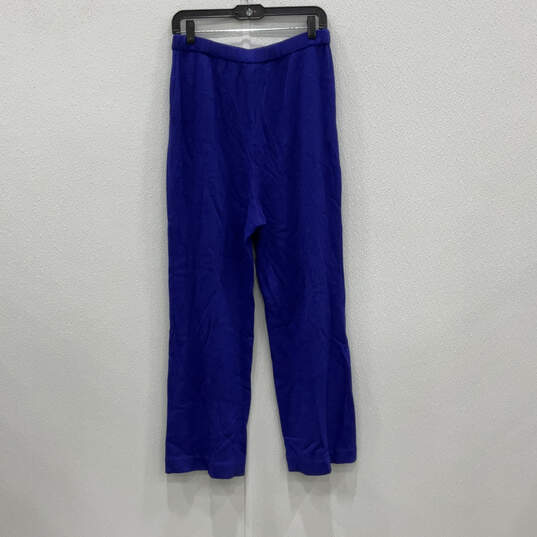 Womens Blue Knitted Pleated Front Pull-On Straight Leg Ankle Pants Size 10 image number 2