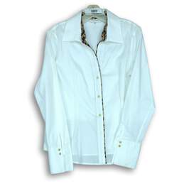 Women's Calvin Klein White Button-Up Shirt Size M