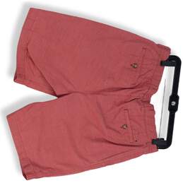 Tommy Hilfiger Mens Red Flat Front Slash Pocket Casual Chino Shorts Size 34 alternative image