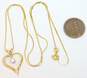 14K Yellow Gold CZ Open Heart Pendant Box Chain Necklace 3.4g image number 7