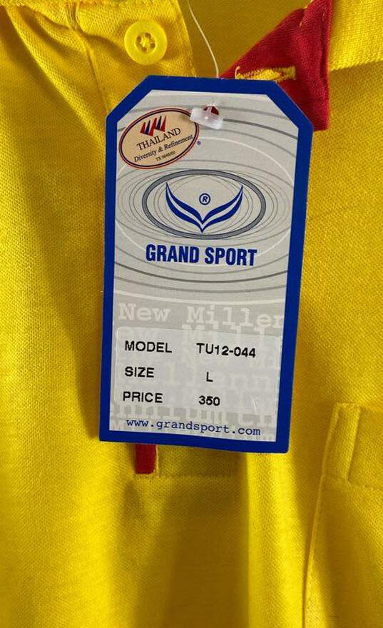 NWT Grand Sports Mens Yellow Short Sleeve Thammasat University Jersey Size Large image number 3