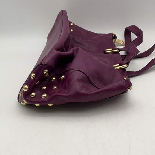Juicy Couture Womens Purple Leather Double Handle Zipper Shoulder Handbag image number 5