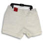 NWT Womens White High Rise Curvy Fit 5-Pocket Design Boyfriend Shorts Sz 18 image number 2
