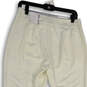 Womens White Flat Front Slash Pocket Straight Leg Cropped Pants Size 6 image number 4
