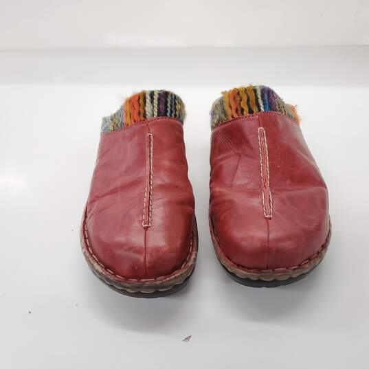 Josef Seibel Women's Red Leather Clogs Size 41 image number 1